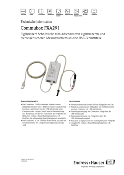 Commubox FXA291 - Endress+Hauser Portal