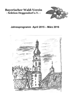Jahresprogramm 2015 - Bayerischer Wald Verein