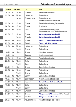 Gottesdienste & Veranstaltungen