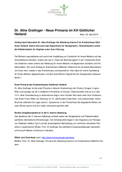 Dr. Athe Grafinger - Neue Primaria im KH