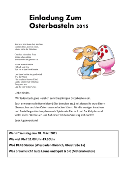 Einladung Zum Osterbasteln 2015 - DLRG - Wiesbaden