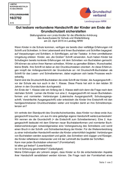 Gut lesbare verbundene Handschrift der Kinder am Ende der