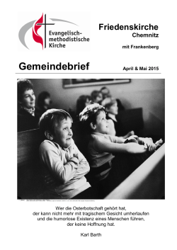 Gemeindebrief 2015, April - Mai