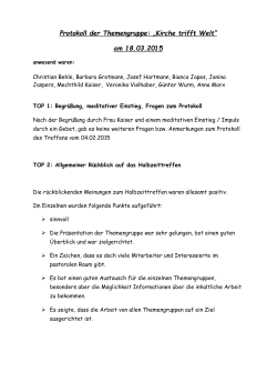 Protokoll vom 18.03.2015 - Pastoraler Raum Kirchhundem