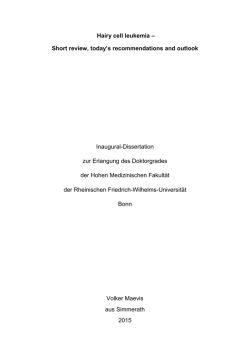 Hairy cell leukemia &ndash; Short review, today`s