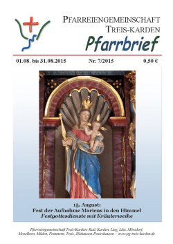Pfarrbrief - Pfarreiengemeinschaft Treis