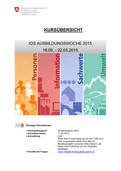 Programm IOS Ausbildungswoche 2015