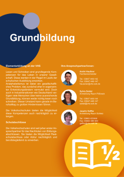 Grundbildung - Volkshochschule des Saale-Orla