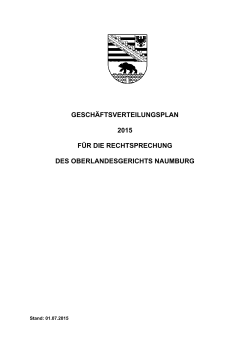 Geschäftsverteilungsplan - Oberlandesgericht Naumburg