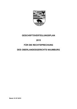 Gesch&auml;ftsverteilungsplan - Oberlandesgericht Naumburg