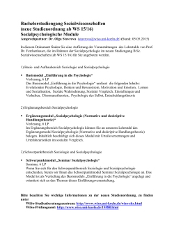 neue Studienordnung ab WS 15/16 - Institut für Soziologie und