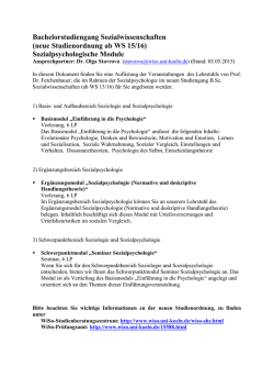 neue Studienordnung ab WS 15/16 - Institut für Soziologie und