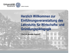 Einf&uuml;hrungsveranstaltung MA Wirtschaftsp&auml;dagogik