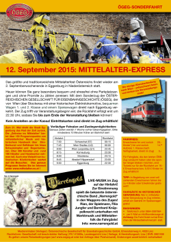 12. September 2015: MITTELALTER-EXPRESS