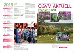 Die neue Ausgabe von OGVM Aktuell 1