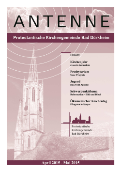 2015 Ausgabe April/Mai - Prot. Kirchengemeinde Bad Dürkheim