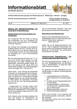 InfoBlatt M&auml;rz 2015