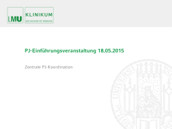 Organisatorisches im PJ - MeCuM