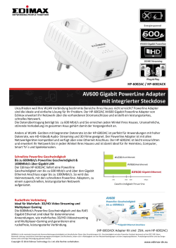AV600 Gigabit PowerLine Adapter mit integrierter Steckdose