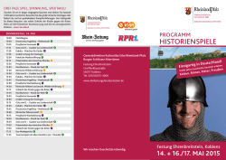 Historienspiele 2015 Folder - Die Festung Ehrenbreitstein