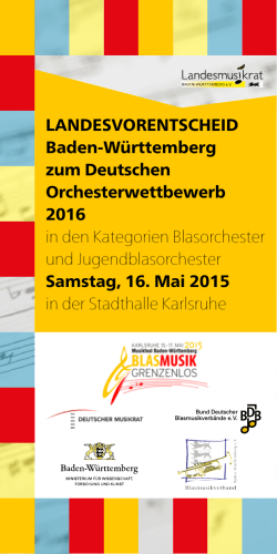 Broschüre zum DOW - Musikfest Baden