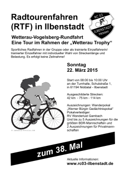 Radtourenfahren (RTF) in Ilbenstadt zum 38. Mal - Radfahrer