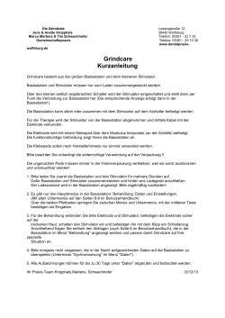Grindcare Kurzanleitung - Dentalpraxis Wolfsburg