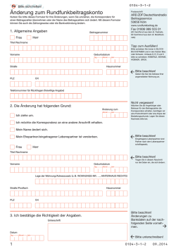 &Auml;nderung zum Rundfunkbeitragskonto