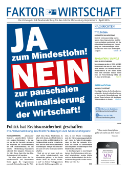 FAKTOR WIRTSCHAFT - IHK Neubrandenburg