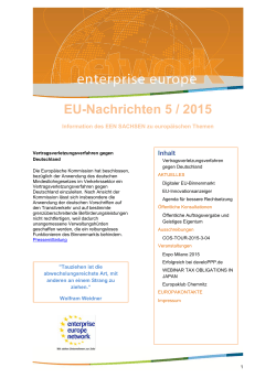 EU-Nachrichten 5 / 2015 - enterprise europe network sachsen