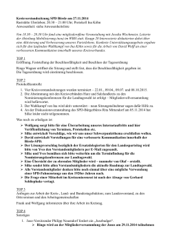 Protokoll der Sitzung vom - SPD