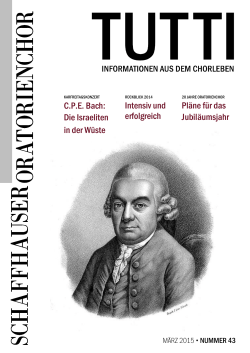 Intensiv und erfolgreich Pläne für das Jubiläumsjahr C.P.E. Bach