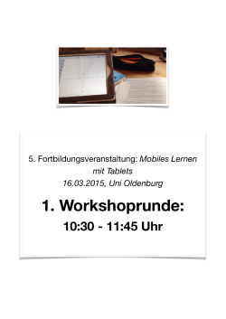 Workshoprunde 1: 10:30 – 11:45 Uhr