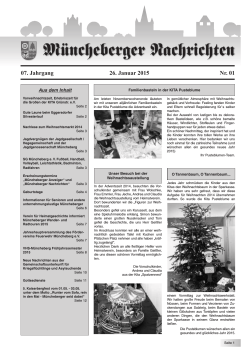 Müncheberger Nachrichten vom 26. Januar 2015