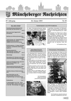 M&uuml;ncheberger Nachrichten vom 26. Januar 2015