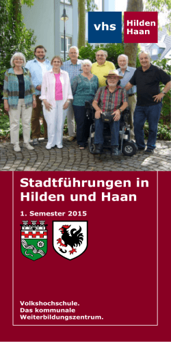 Stadtführungen in Hilden und Haan - VHS Hilden-Haan
