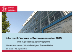 Informatik Vorkurs Sommersemester 2014