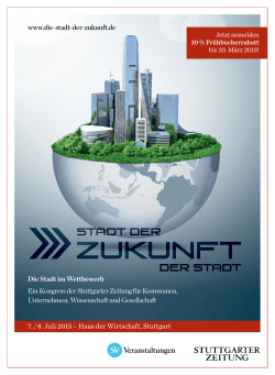 Die Stadt im Wettbewerb Ein Kongress der Stuttgarter Zeitung