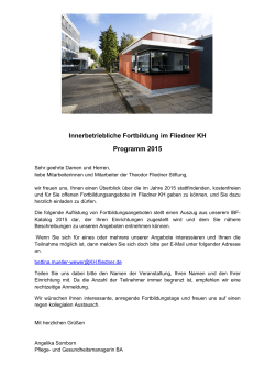 Programm 2015 - Theodor Fliedner Stiftung