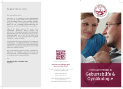 Flyer Gynäkologie & Geburtshilfe - Hospital zum Heiligen Geist Fritzlar