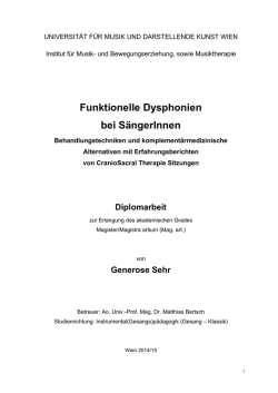 Funktionelle Dysphonien bei SängerInnen
