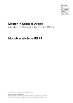Modulverzeichnis  - Master in Sozialer Arbeit
