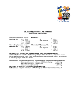 Preisliste. - Stadt & Hafenfest Wittenberge
