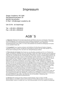 Impressum AGB&acute;S - Tag der Sieger