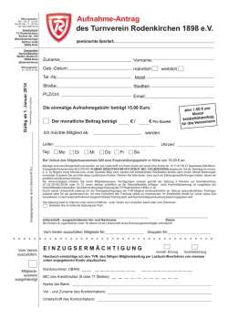 TVR-Aufnahmeantrag&hellip; - Turnverein Rodenkirchen 1898 e.V.