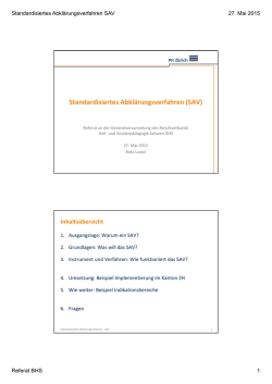 Standardisiertes Abklärungsverfahren (SAV)