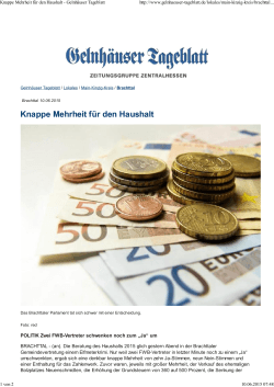 GT Knappe Mehrheit für den Haushalt - 10.6.2015