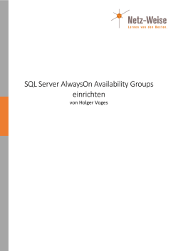 SQL Server Always On einrichten - Netz