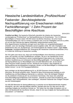 Hessische Landesinitiative &bdquo;ProAbschluss&ldquo;