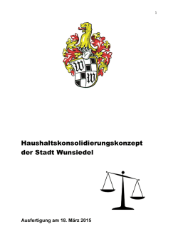 Haushaltskonsolidierungskonzept der Stadt Wunsiedel